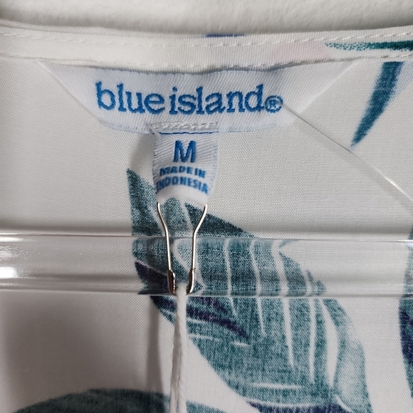 BLUE ISLAND BEACH FLORAL PLUNGING NECKLINE MINI DRESS - Picture 7 of 9